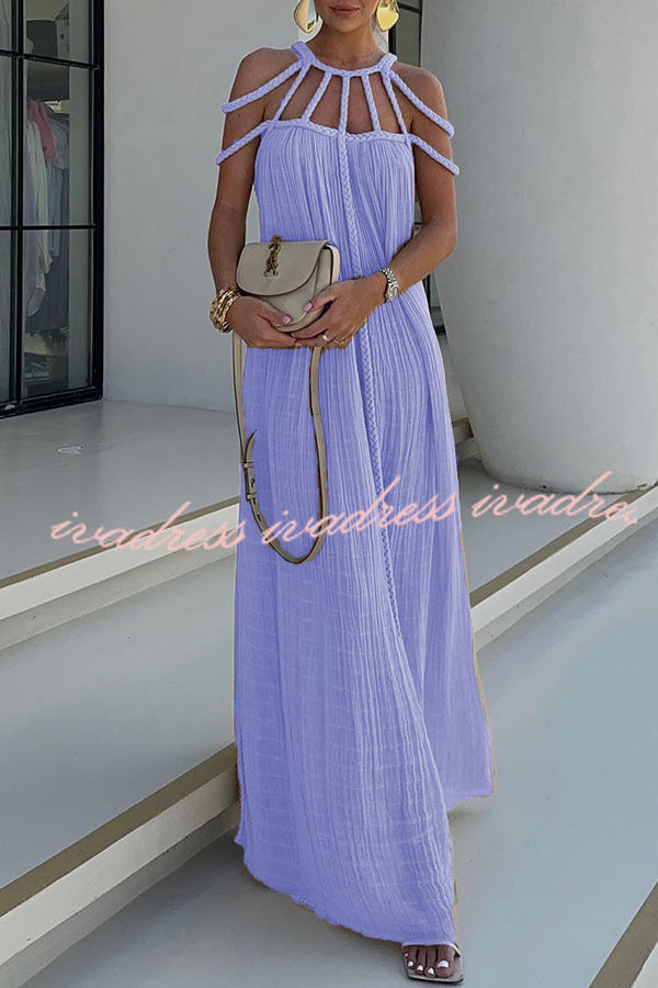 Levoire | Fließendes Maxikleid Fr T Lilas Une taille convient à tous