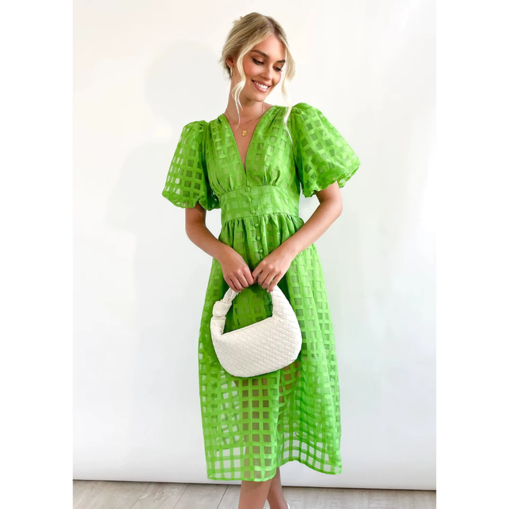 Levoire | Robe Longue En Tulle Avec Des Manches Bouffantes