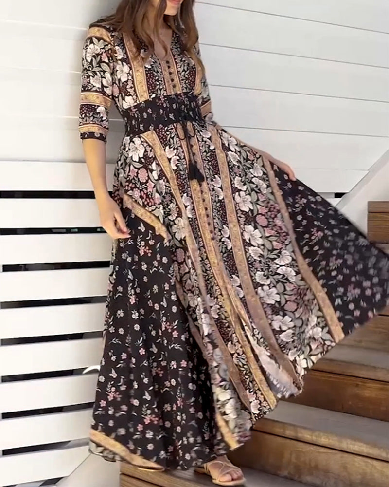 Levoire | Robe Au Style Rétro Élégant Et Fleuri
