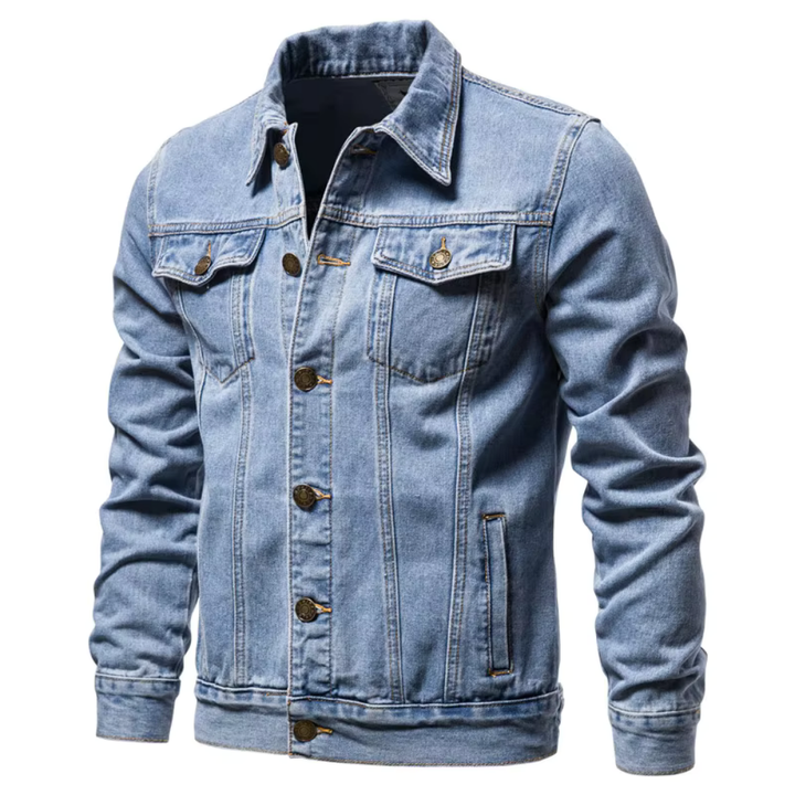 Levoire | Veste en jean délavée avec poches Bleu