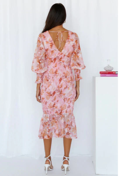 Levoire | Élégante Robe Midi À Motif Floral Pour Femmes