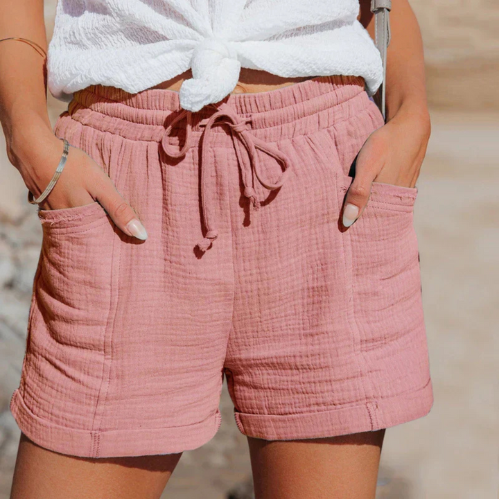 Levoire | Short D'Été Pour Femmes En Mousseline De Coton Rosa