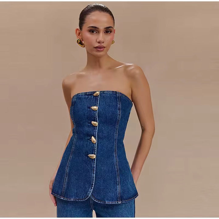 Levoire | Haut De Corset En Denim Chic