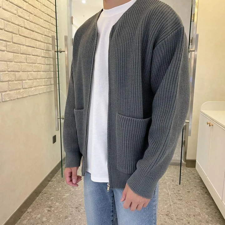 Levoire | Veste en tricot pour hommes avec fermeture éclair
