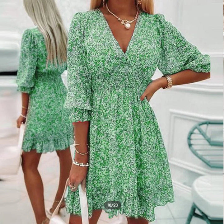 Levoire | Robe fleurie confortable Vert