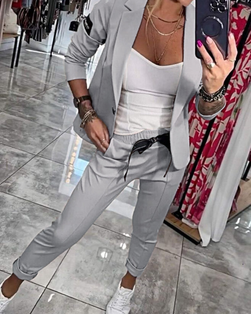 Levoire | Ensemble de blazer élégant Gris
