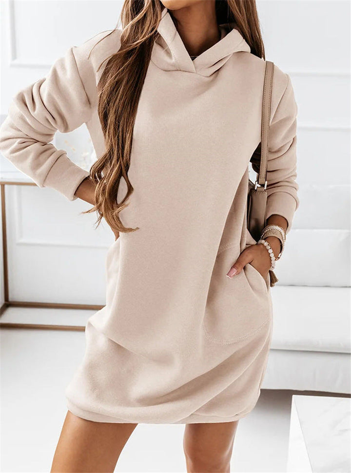 Levoire | Robe Sweatshirt Décontractée Avec Poches Beige clair