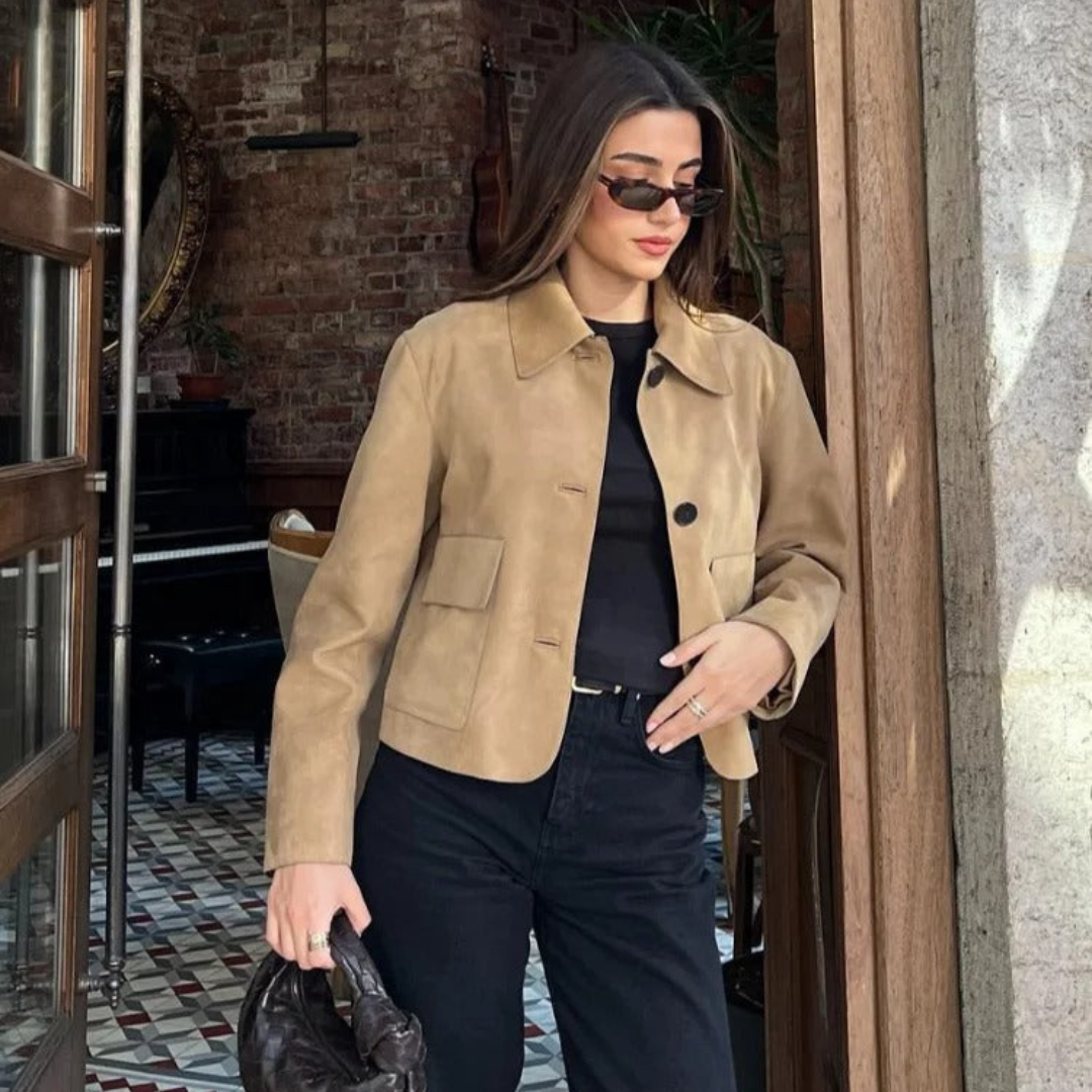 Levoire | Beige Blouson En Cuir