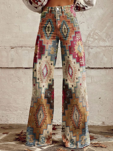 Levoire | Pantalon Vintage Boho À Jambe Large