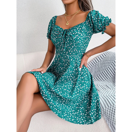 Levoire | Robe D'Été Avec Des Manches Bouffantes À Fleurs Pour Femmes