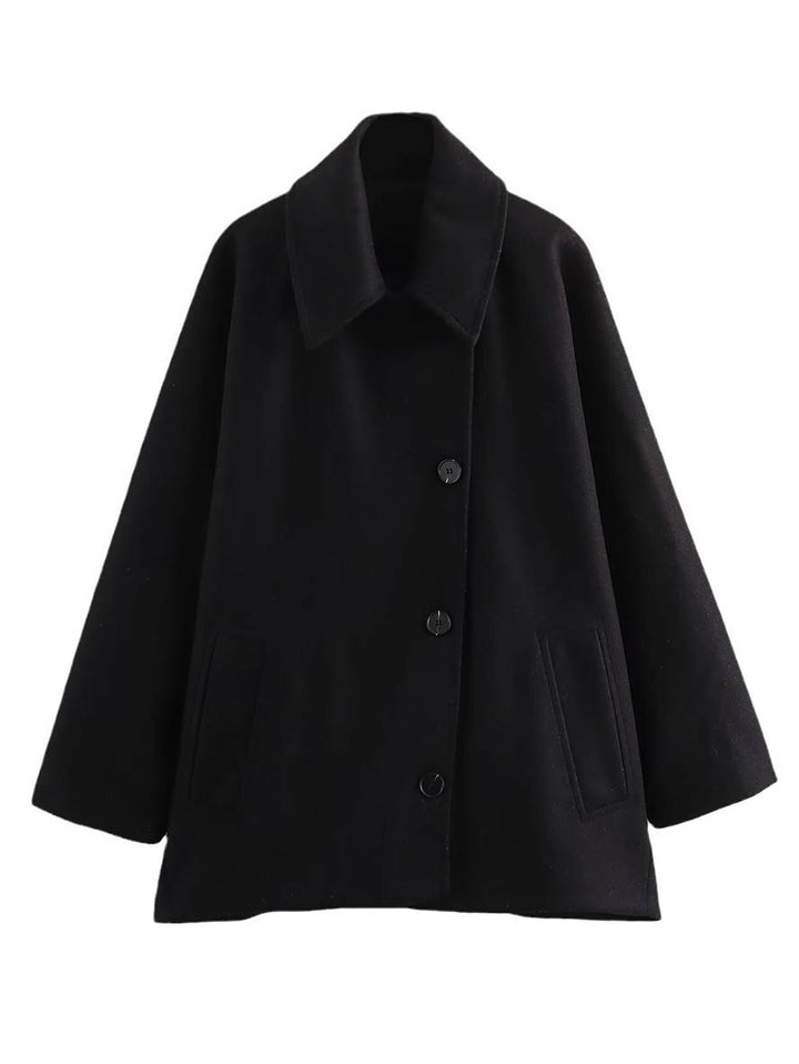 Levoire | Veste Femme Avec Coupe Ample, Col Large Et Poches Pratiques Pour Un Look Élégant Noir