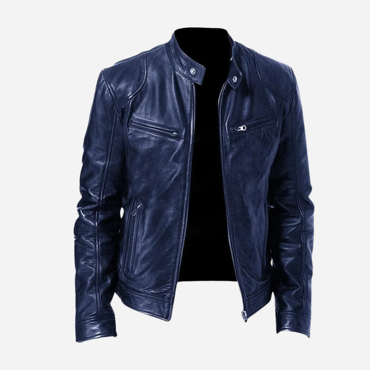 Levoire | Élégante veste en cuir chaude Bleu