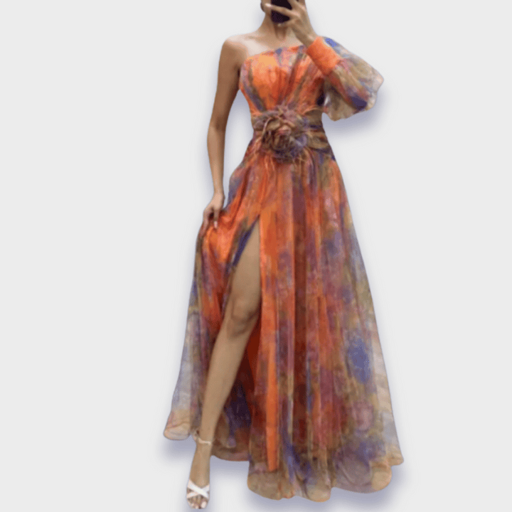 Levoire | Robe Élégante Fait Main Orange