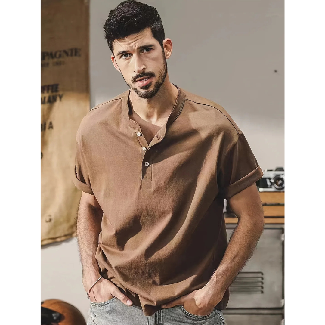 Levoire | T-Shirt Décontracté Manches Courtes Marron clair