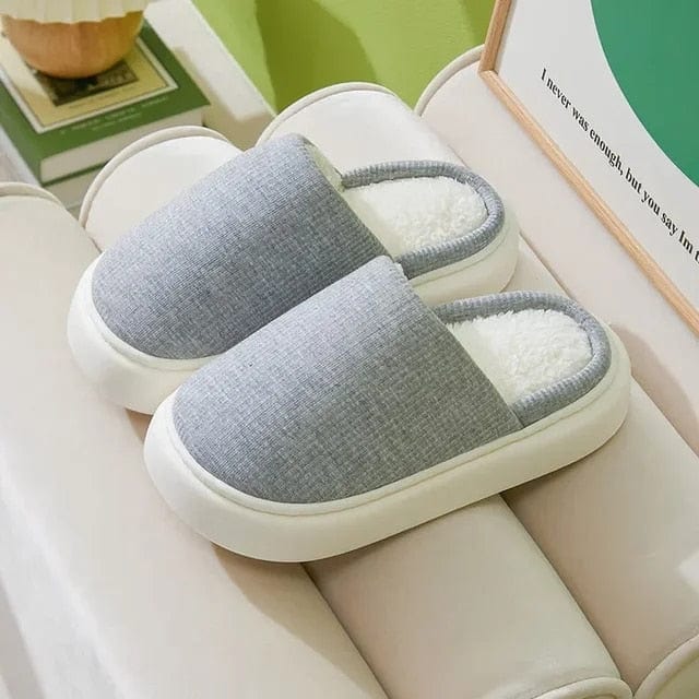 Levoire | Chaussons plats doux à glissière confortable Gris