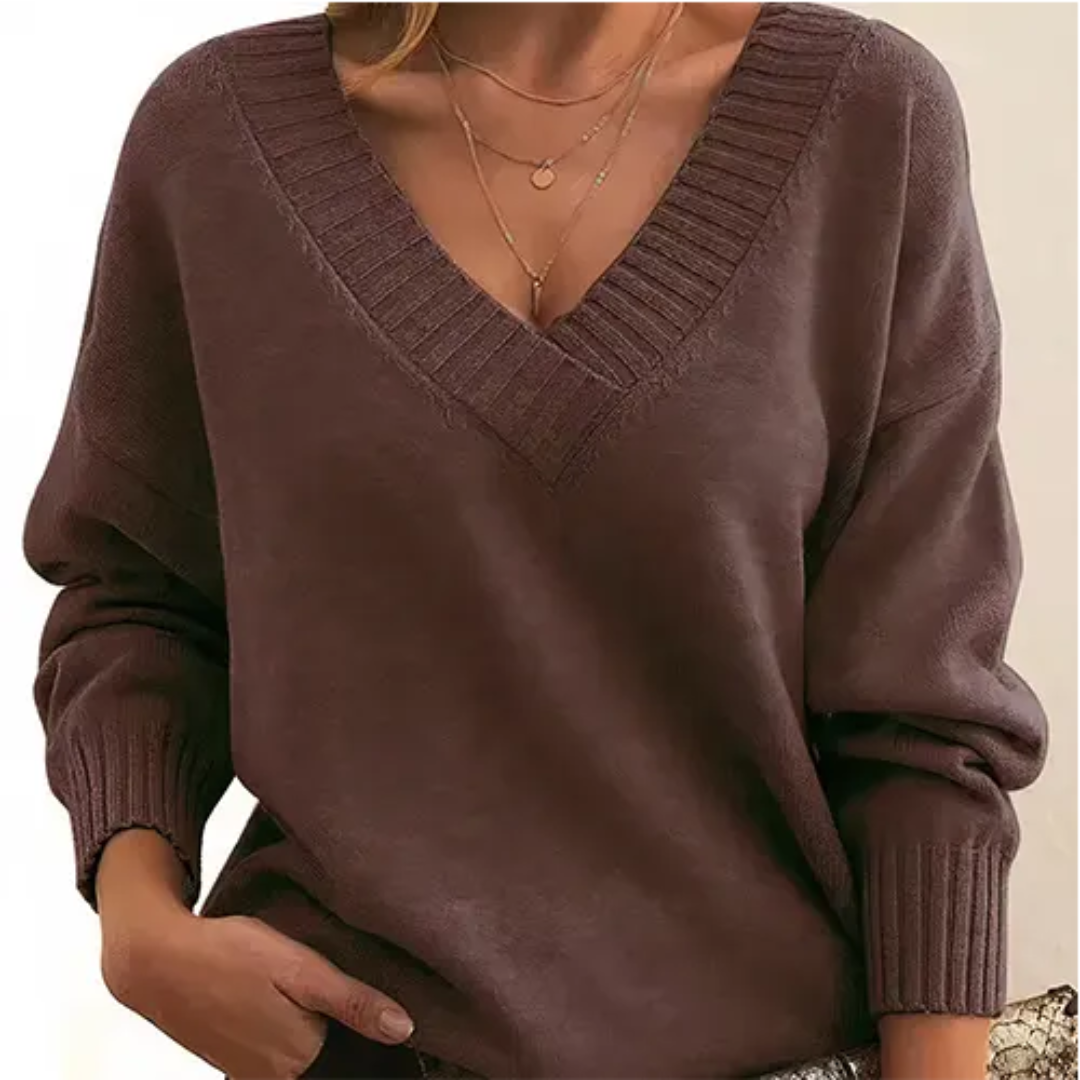 Levoire | Pull V à col en V pour femmes Rotbäckchen