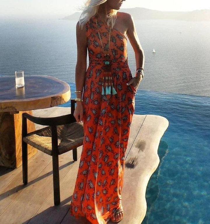 Levoire | Robe D'Été Élégante Robe Maxi Imprimée