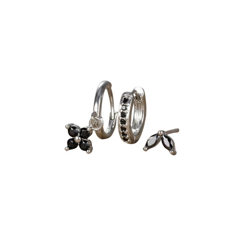 Levoire | Boucles D'Oreilles Kukka Rvs Argent Noir