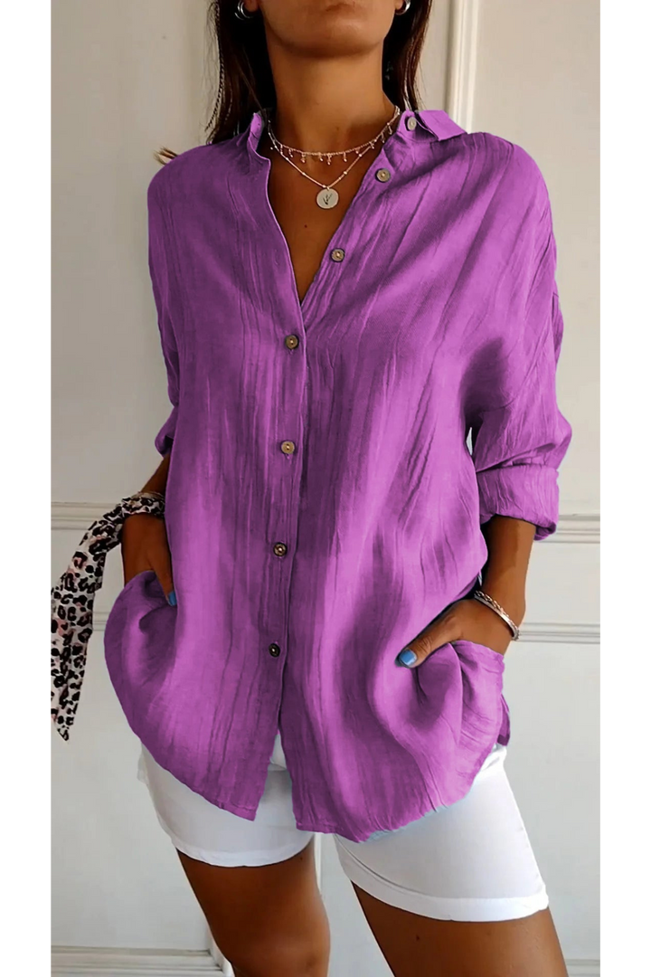 Levoire | Blouse Manches Courtes FR Femmes Long Lilas
