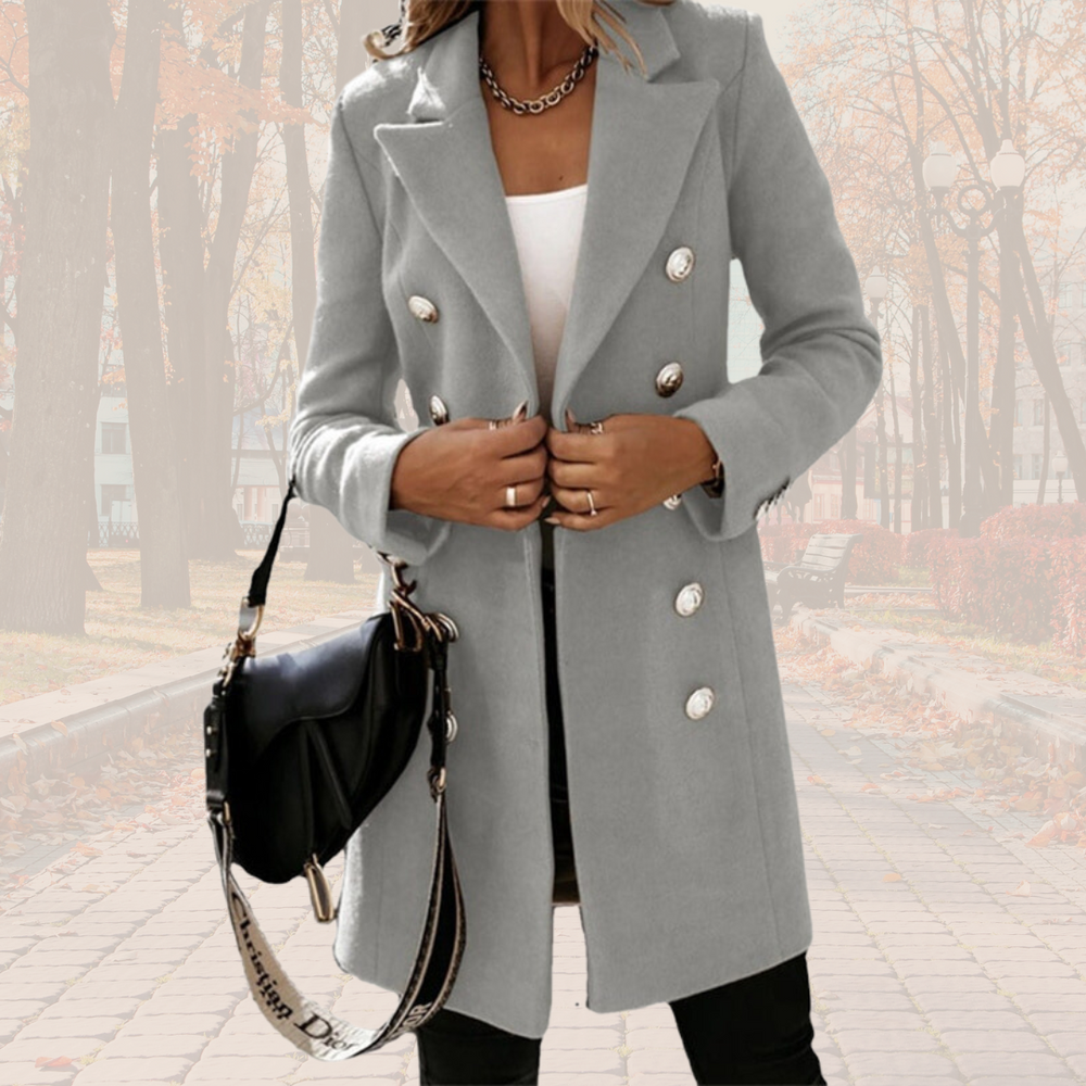 Levoire | Trench-Coat Long Élégant Au Look Avec Boutons Gris