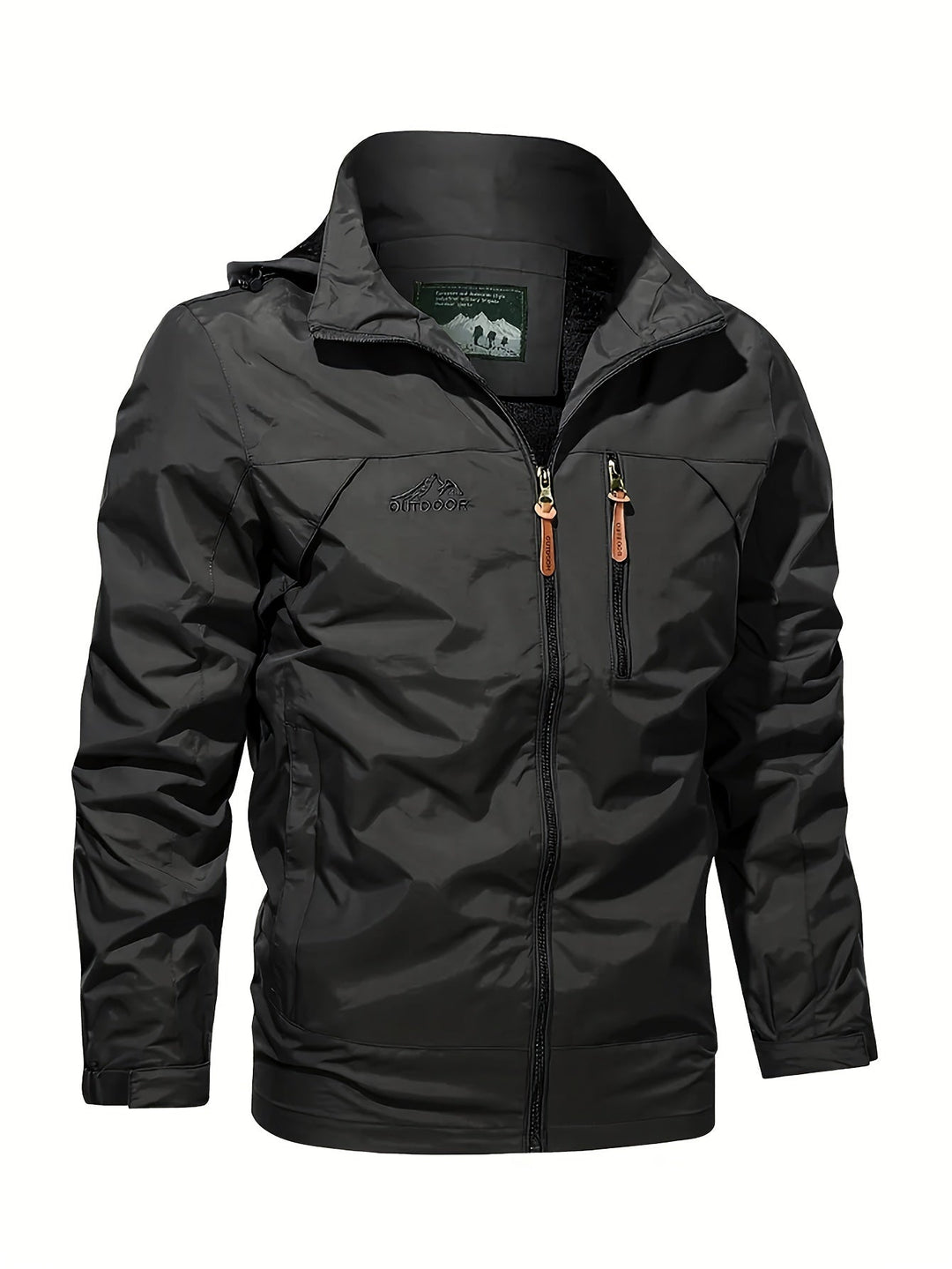 Levoire | Veste Impermeable Pour Hommes Avec Capuche Et Poches Noir