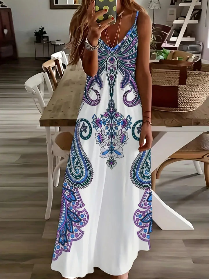 Levoire | Robe Cami À Décolleté En V Avec Motif Floral, Un Autre Style Bleu