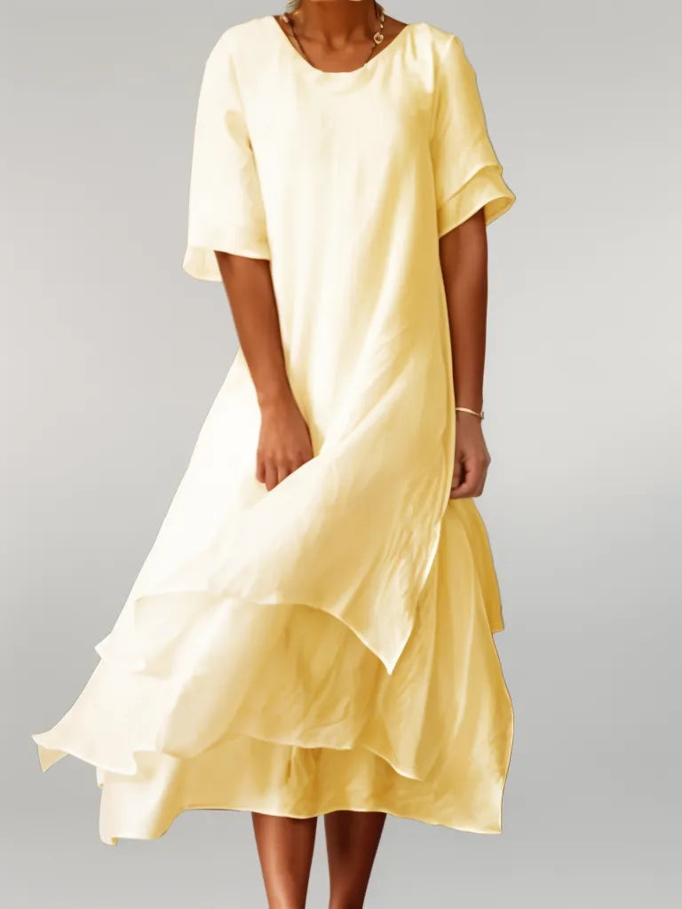 Levoire | Robe Longue Élégante En Coton JAUNE