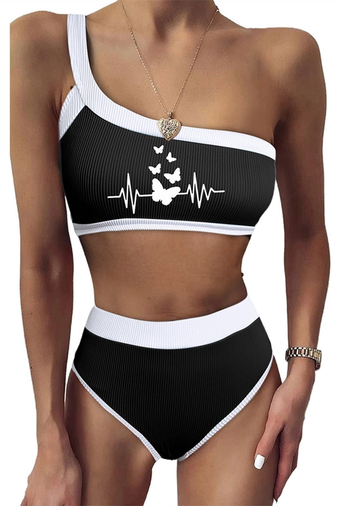Levoire | Maillot de bain style sportif une épaule Noir