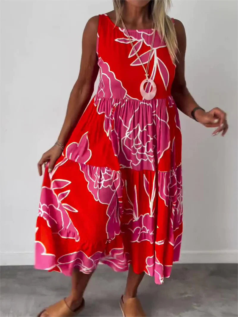 Levoire | Robe Élégante en Taffetas Lustré Rouge