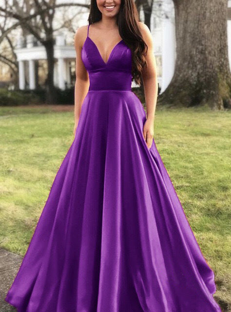 Levoire | Robe de soirée élégante à décolleté en V sans bretelles Violet