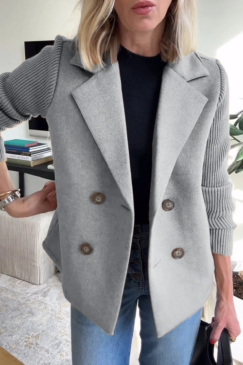 Levoire | Blazer Élégant Avec Des Manches Contrastées Gris