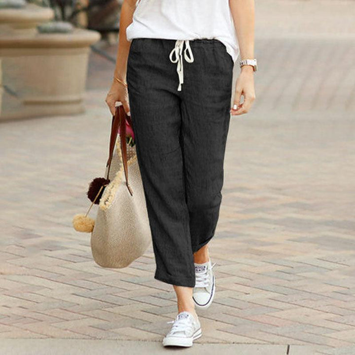 Levoire | Pantalon En Coton À Cordon De Serrage Avec Taille Élastique Noir