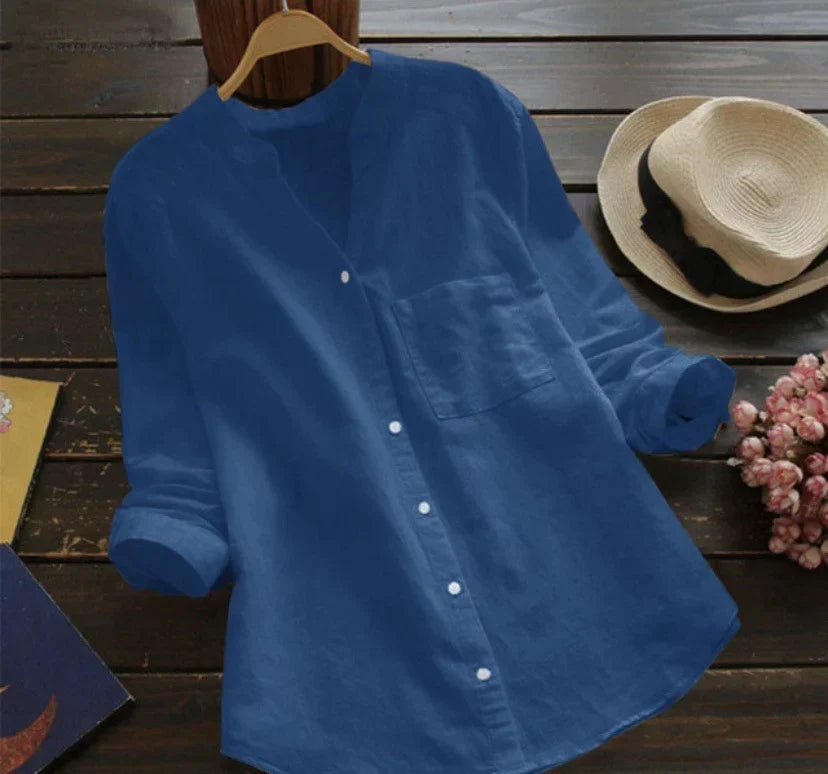 Levoire | Blouse Élégante Classique Pour Le Printemps Bleu