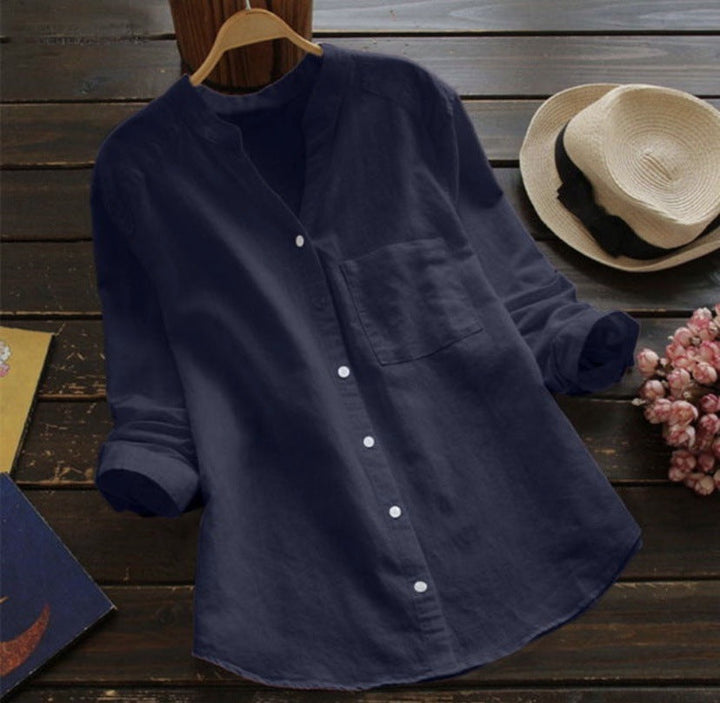 Levoire | Chemise de loisirs en lin et coton Bleu foncé