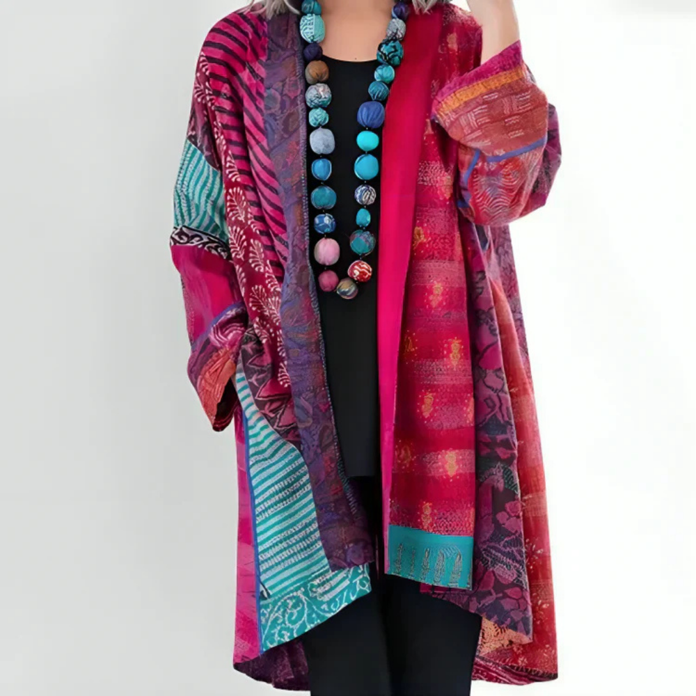 Levoire | Veste Kimono Boho Colorée Rot