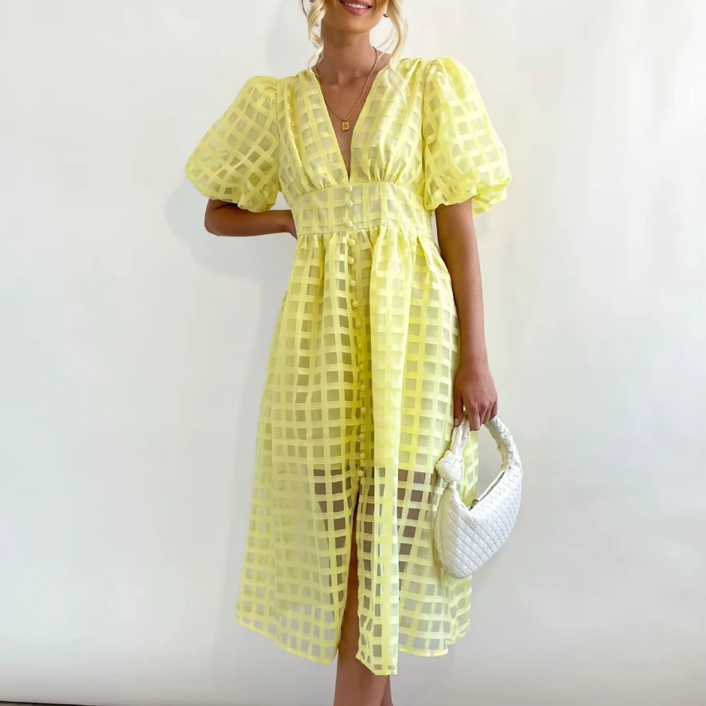 Levoire | Robe Longue En Tulle Avec Des Manches Bouffantes