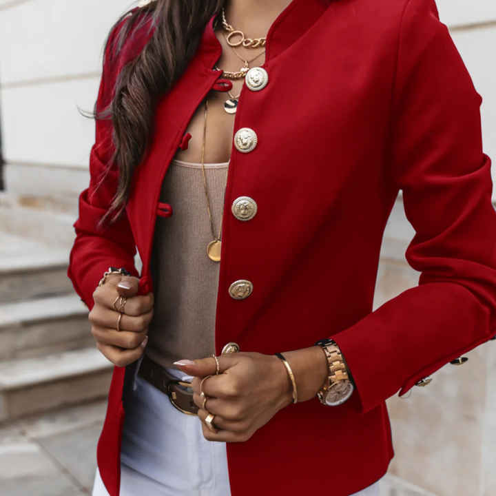Levoire | Blazer Élégant Avec Boutons Dorés Rot