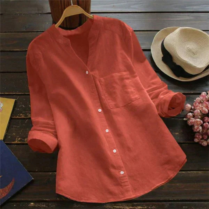 Levoire | Chemise Intemporelle Avec Col Montant Orange