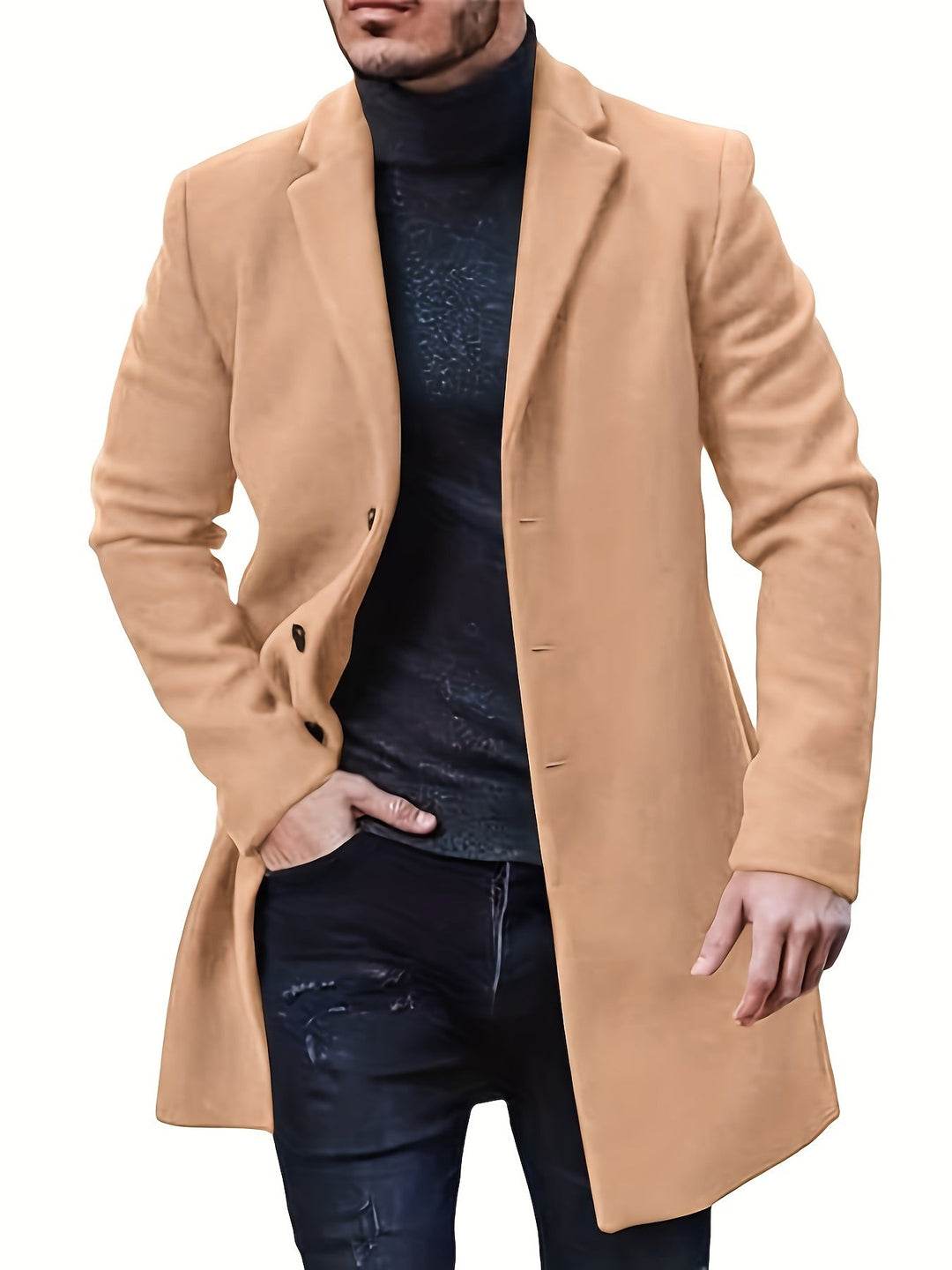 Levoire | Manteau Trench Pour Hommes Élégant Couleur kaki