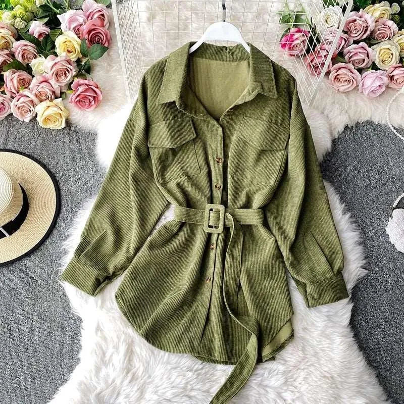 Levoire | Robe en velours Vert Une taille