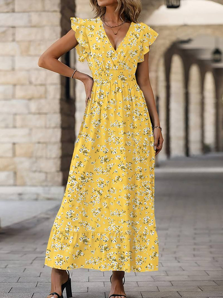 Levoire | Robe Avec Manches En Dentelle Et Ourlet À Volants