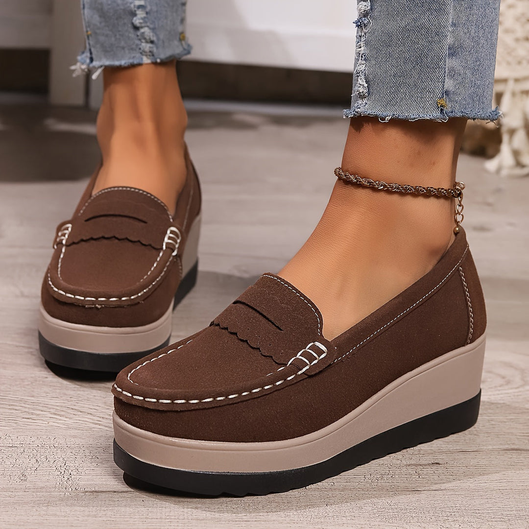 Levoire | Confortable Chaussures Basses À Chevilles En Caoutchouc Lisse Braun