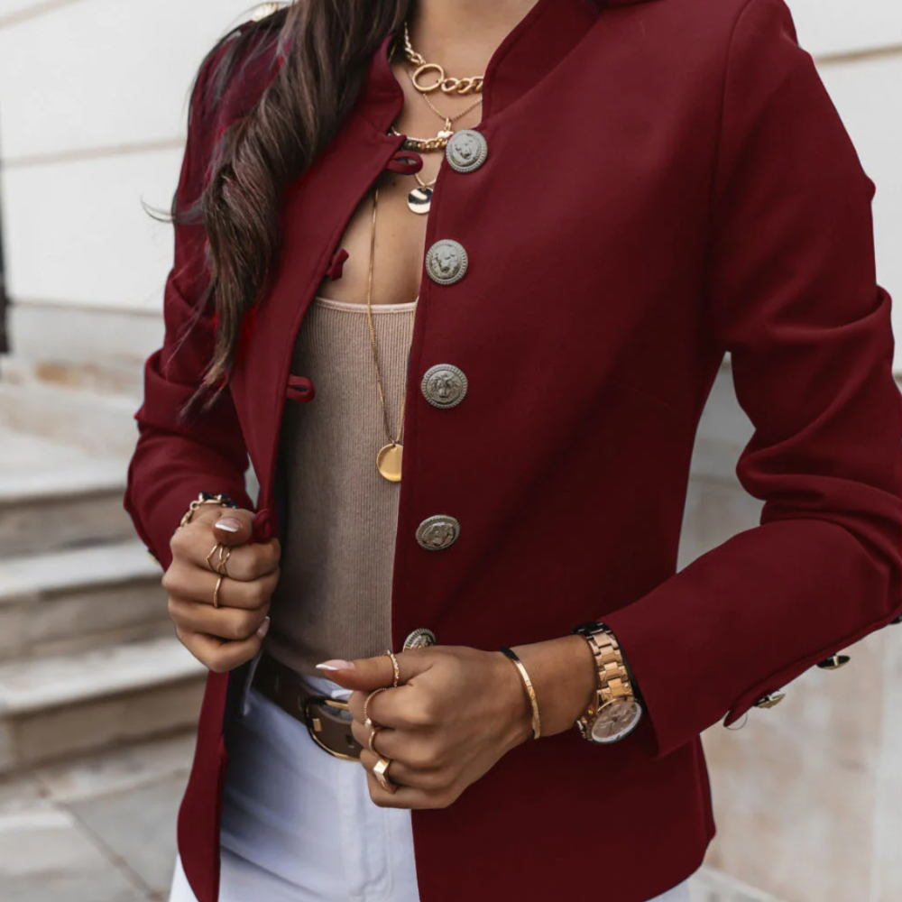 Levoire | Blazer Élégant Avec Boutons Dorés Vin rouge