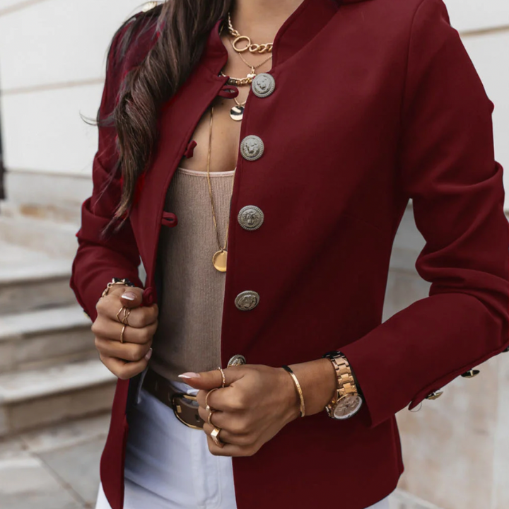 Levoire | Blazer Élégant Avec Boutons Dorés Vin rouge
