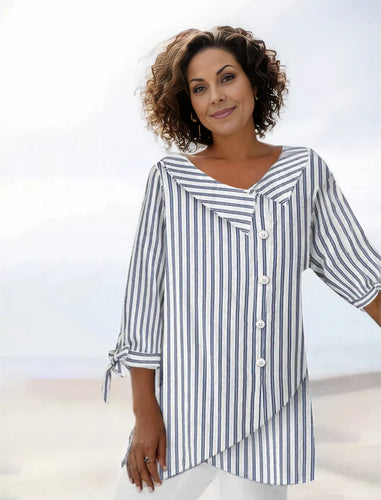Levoire | Chemise à manches longues rayée élégante à boutons