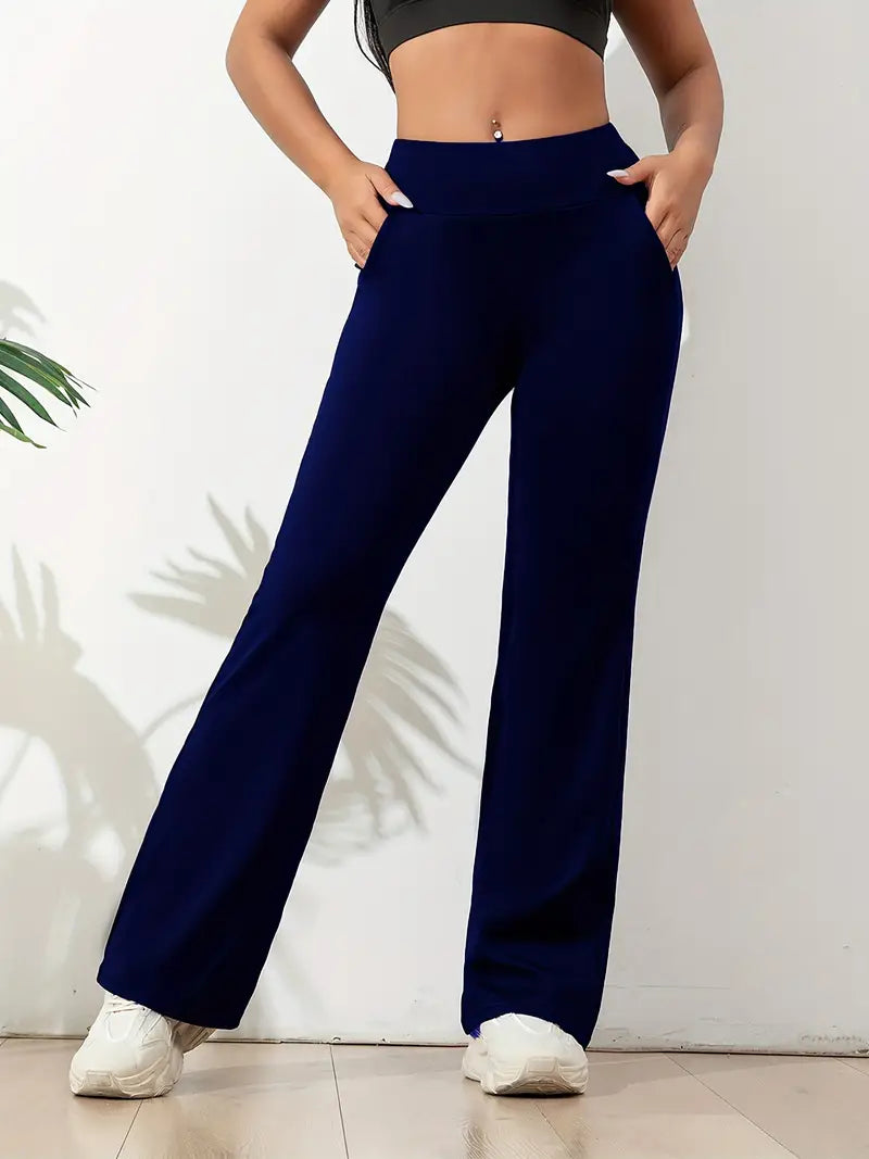 Levoire | Pantalon De Yoga Taille Haute Pour Femmes Bleu