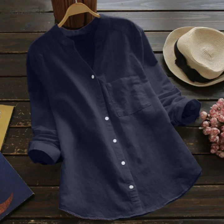 Levoire | Chemise Intemporelle Avec Col Montant Merensiniset