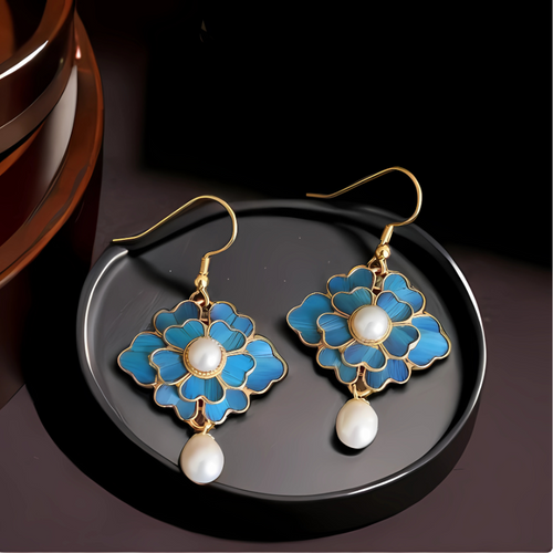 Levoire | Raisin Bleu Boucles D'Oreilles Lotus En Perles