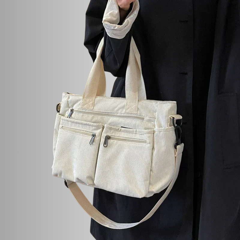 Levoire | Sac À Bandoulière En Corduroy Avec Plusieurs Poches Pour Femmes