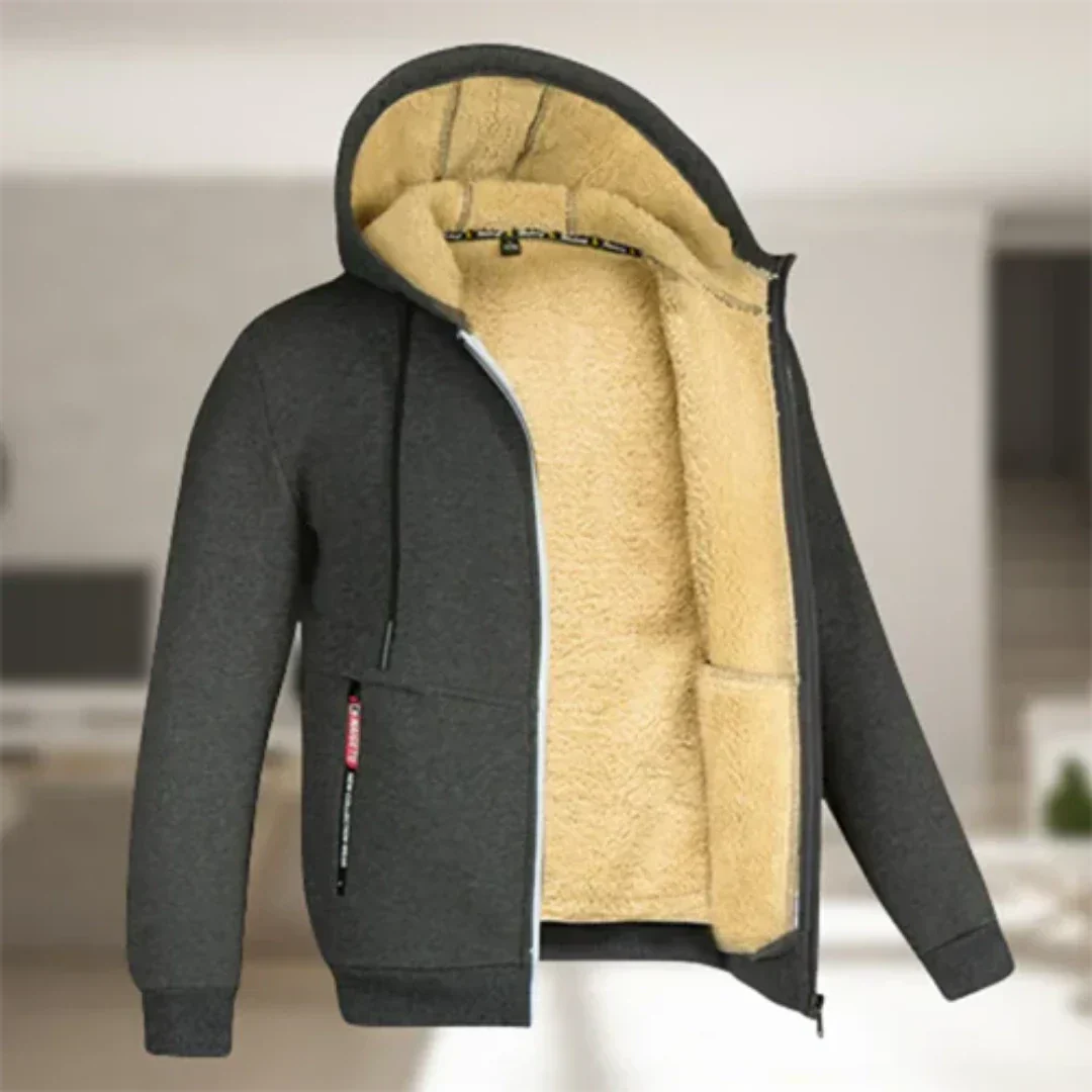 Levoire | Veste chaude avec fermeture éclair et capuche Gris foncé